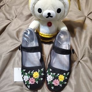 NEW,🥀🌹floral sequined cotton maryjane